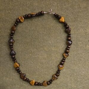 Brown and Gold Beaded Necklace